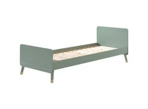 Vipack BILLY Einzelbett 90 x 200 cm, Olive Grün mit Lattenrost - Hochwertiges Einzelbett für Kinderzimmer, lackiert in Olive Grün, mit einzigartigem Rillenprofil und stabiler Bauweise für erholsamen Schlaf.