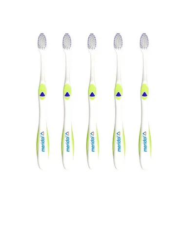Meridol Parodont Expert Zahnbürste 5er Set - Handzahnbürsten mit mikrofeinen Borsten für schonende Reinigung und Schutz des Zahnfleisches. Ideal zur effektiven Plaque-Entfernung in schwer erreichbaren Bereichen.