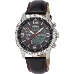 ETT Funkchronograph Professional World Timer EGT-11573-21L - Herren Solar Titan Armbanduhr - Herrenuhren mit innovativem Solar-Antrieb, Funktechnologie und umfangreichen Funktionen wie Stoppfunktion, Weltzeit und automatischer Zeitumstellung.