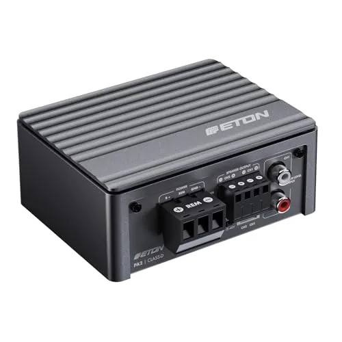 ETON PA 2 2 Kanal Digital Verstärker - Kompakter Class D Amplifier mit 280 W Sinusleistung, ideal für Universal Autos und Reisemobile, regelbarer Hoch- und Tiefpass für optimale Klangqualität.
