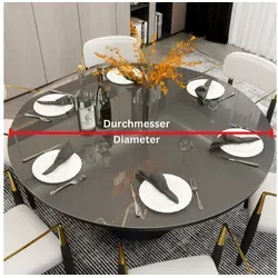 NURPELLE Runde transparente Tischfolie 110 cm - Tischschutz mit abgeschrägten Kanten - Tischdecken aus klarem PVC, individuell zuschneidbar, leicht zu reinigen und lebensmittelecht – idealer Schutz für jeden Tisch!