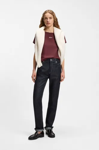 BOSS ORANGE High-waist-Jeans ADA SLIM HR 1.0 Premium Damenmode mit kleinen Schlitzen am Saum