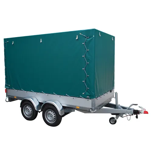 STEMA PKW-Anhänger "BASIC ST 2000", inkl. 150 cm Hochplanenset und Abstellstützen, max. Nutzlast 1488 kg - silberfarben