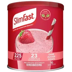 SlimFast Milchshake Pulver Erdbeere - Kalorienreduzierter Diät-Shake mit hohem Eiweißanteil - Leckerer Erdbeer-Mahlzeitenersatz mit 14 g Eiweiß und nur 225 Kalorien pro Shake. Einfach zuzubereiten und ideal für eine gewichtskontrollierende Ernährung.