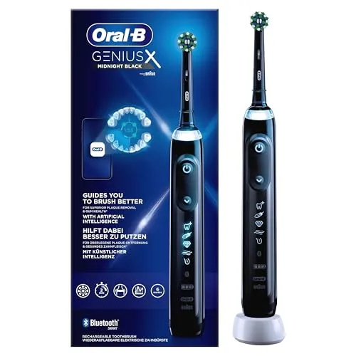 ORAL-B Genius X - Elektrische Zahnbürste Schwarz, intelligente Putztechnikerkennung für gesünderes Zahnfleisch und verbesserte Mundgesundheit