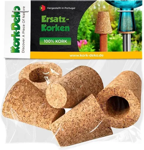 Korken für Rosenkugel | 5er Pack für Lauschaer Glas | Dekorationskorken für Gartenkugeln - SICHERER HALT | Die konischen Korken sorgen für einen stabilen Halt Ihrer Rosen- und Gartenkugeln auf verschiedenen Stäben. WIDERSTANDSFÄHIG | Aus hochwertigem Presskork gefertigt, bieten sie eine langlebige und feuchtigkeitsresistente Lösung für Ihre Deko-Projekte.
