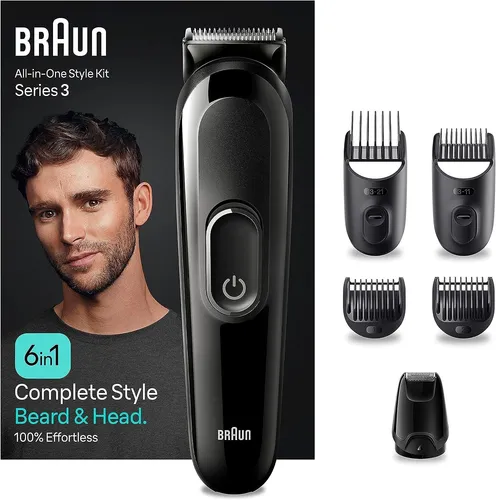 Braun MultiGroomingKit MGK3410 Style Kit Serie 3 - Vielseitiges Grooming-Set für Herren, inklusive präziser Trimmer und verschiedene Aufsätze für Gesicht, Körper und Haare.