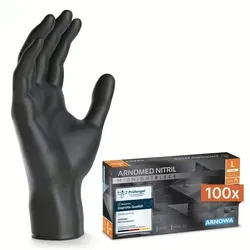 ARNOMED CLASSIC NITRIL MIDNIGHT BLACK Nitrilhandschuhe schwarz puderfrei 9/L