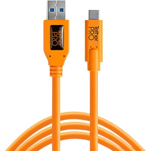 Tether Tools USB 3.0 zu USB-C 4,60m orange - Hochwertiges Verbindungskabel für Kameras, ideal für Fotografen und kreative Profis