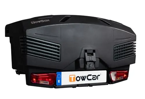 TowBox V4 Evo Urban Transportbox für Anhängerkupplung - Praktische Transportbox für Anhängerkupplung, abschließbar und vormontiert, mit einer Nutzlast von 50 kg - ideal für Reisen und Outdoor-Aktivitäten.
