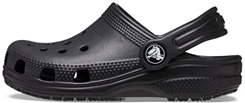 Crocs Classic Clog K Hausschuh, schwarz - Sportlicher Clog aus pflegeleichtem Croslite™, mit schwenkbarem Fersenriemen für sicheren Halt – ideal für drinnen und draußen.
