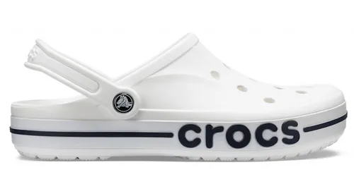 Crocs Bayaband Herren Hausschuhe in Weiß, Größe 39/40 - Bequeme Crocs Bayaband Hausschuhe in Weiß, Größe 39/40, mit stoßdämpfender Laufsohle und genopptem Fußbett für optimalen Komfort. Ideal für entspannte Stunden zu Hause.