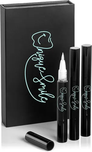 Teeth Whitening Kit von UniqueSmile - Nachfüll-Set für strahlend weiße Zähne - Provisorische Zahnersätze & Zubehör, enthält 3 peroxidfreie Stifte für eine sichere und effektive Zahnaufhellung.