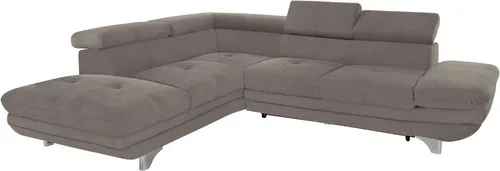 COTTA Ecksofa Enterprise L-Form, mit Arm- & Kopfteilverstellung, wahlweise mit Bettfunktion
