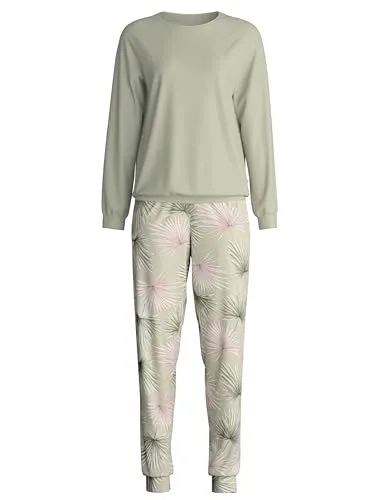 CALIDA Season Special Bündchen-Pyjama Damen - Hochwertiger Schlafanzug aus 100% Supima-Baumwolle in swiss+cotton-Qualität. Weiche Interlock-Bindung und unifarbenes Langarm-Shirt bieten besten Komfort für entspannte Nächte.