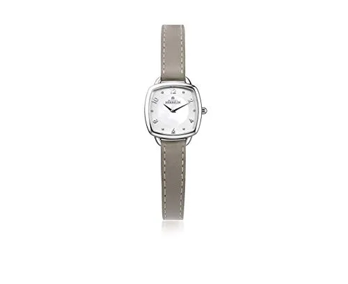 Michel Herbelin EQUINOXE 17499/29GR Damenarmbanduhr - Elegante Damenarmbanduhr aus Edelstahl mit Saphirglas, wasserdicht bis 5 bar und echtem Lederarmband für stilbewusste Frauen.