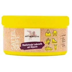 Bense & Eicke Sattelseife mit Schwamm, 250 ml - Schuhpflegemittel zur gründlichen Lederreinigung und -pflege. Die milde, hochkonzentrierte Seife mit Glycerin reinigt porentief und konserviert Glattleder wie Sättel, Stiefel und Taschen.