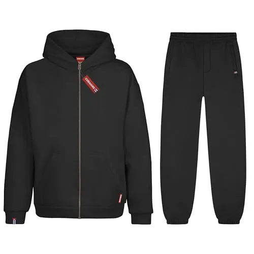 CUBAIANS Vinales Herren Jogginganzug Schwarz Gr. L - Bequemer Baumwoll-Jogginganzug in Schwarz für Herren. Ideal für Freizeit und Sport, bietet höchsten Tragekomfort und Flexibilität für jeden Anlass.