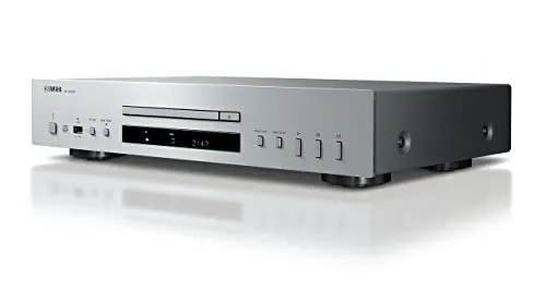 Yamaha CD-S303 CD Player - CD-Player mit hochwertigem Klang, 3,5 kg leicht und in elegantem Silber, ideal für audiophile Musikliebhaber.