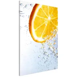 Bilderdepot24 Magnettafel Küche deko Splash Orange, (1-tlg., Magnetboard Pinnwand für die Wand - metallische Tafel für Magnete), Magnetwand groß mit Motiv modern Memoboard magnetisch Hochformat orange 60 cm x 90 cm
