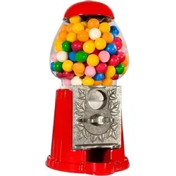 TRI_DAIX Kaugummiautomat Retro Look 23cm - Warenautomaten im nostalgischen Design, aus robustem Metall mit einer echten Glaskugel – perfekt für Kinderzimmer oder als ansprechende Deko!