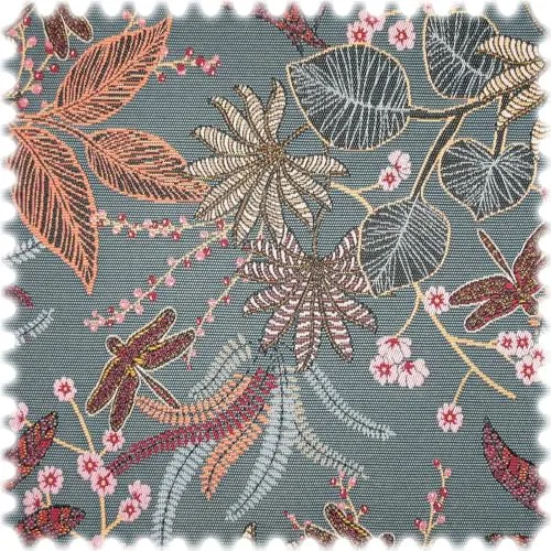 Jacquard Flachgewebe Möbelstoff Planta Grau - Basteln: Robuster gewebter Jacquard Möbelstoff mit trendigem Motiv, ideal für kreative Projekte und Möbelbezüge.
