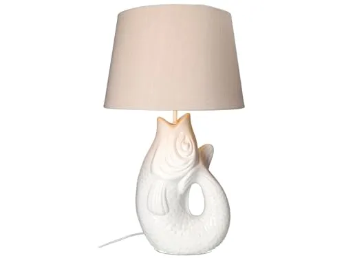 Giftcompany Tischleuchte Monsieur Carafon Fisch Lampe L weiß 52cm - Stilvolle Tischleuchte im maritimen Design: Die Monsieur Carafon Fisch Lampe L von Giftcompany bringt mit ihrer kreativen Form und eleganten weißen Oberfläche Licht und Charme in jeden Raum. Ideal für Sideboards oder als Blickfang.