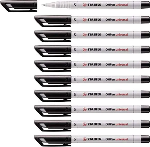 STABILO - Folienstift - OHPen universal - wasserlöslich superfein - 10er Pack - schwarz