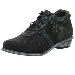 Simen Damen Schnürschuhe 39367-38 in Schwarz/Grün - Stylische Damen Schnürschuhe für jeden Anlass, mit bequemem Tragekomfort und modischem Design.