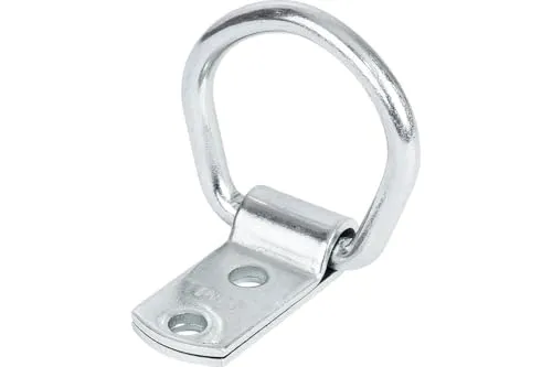 KNOTT Zurrring mit Lasche für PKW Anhänger, 16x19x8 cm Zurröse aus verzinktem Stahl, stabile Bodenbefestigung für Zurrgurte mit 40 mm Montagebohrung