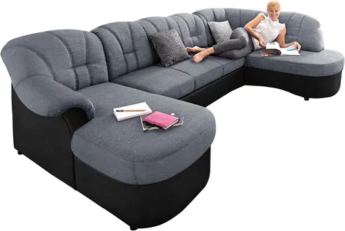 DOMO collection Wohnlandschaft Flores - U-Form mit Bettfunktion - Moderne Wohnlandschaft in U-Form, wahlweise mit Bettfunktion und Federkern. Ideal für gemütliche Abende mit Familie und Freunden, individuell anpassbar an deine Einrichtung.
