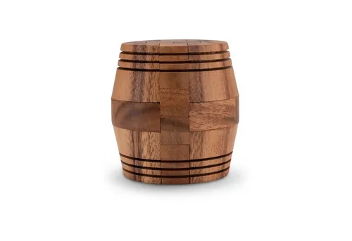 LOGOPLAY 3D-Puzzle Barrel, Puzzleteile, Barrel 3D Puzzle Holzfass Ø 7 cm Knobelspiel aus 12 Teilen aus