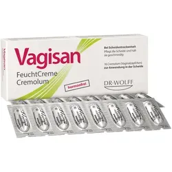 Vagisan Feuchtcreme Cremolum 16 ST - Intim-Waschlotion - Spezielle Creme für den Intimbereich zur Unterstützung bei Trockenheitsgefühl. Frei von Hormonen, Duftstoffen und Konservierungsmitteln, sorgt für ein angenehmes Hautgefühl.