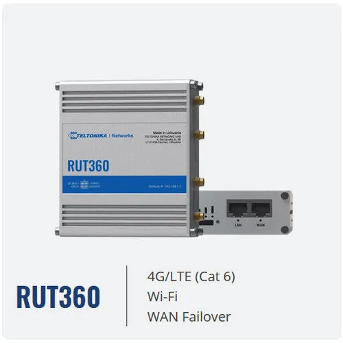 Teltonika RUT360 4G (LTE CAT6) Industrie Mobilfunk Router WiFi -40~75°C / 9-30V