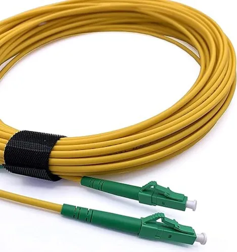 Elfcam - LWL-Kabel LC/APC zu LC/APC - 2m (Gelb), Simplex Singlemode 9/125µm LSZH Patchkabel