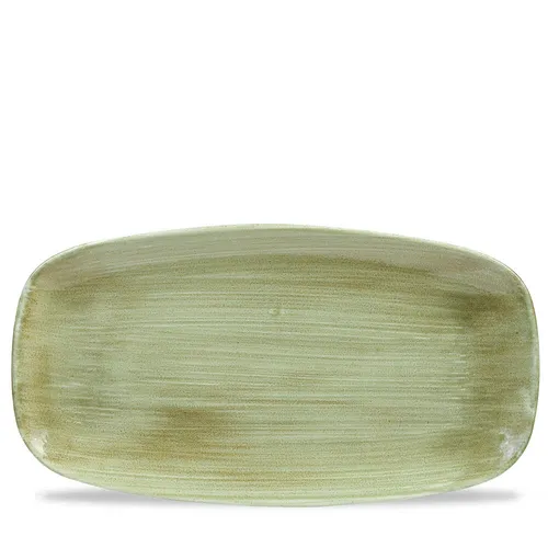 Churchill Stonecast BURNISHED GREEN Chefs Oblong Plate - Rechteckiger Porzellanteller (35,5x18,9 cm) aus Großbritannien, ideal für stilvolle Präsentationen und langlebig im Einsatz.