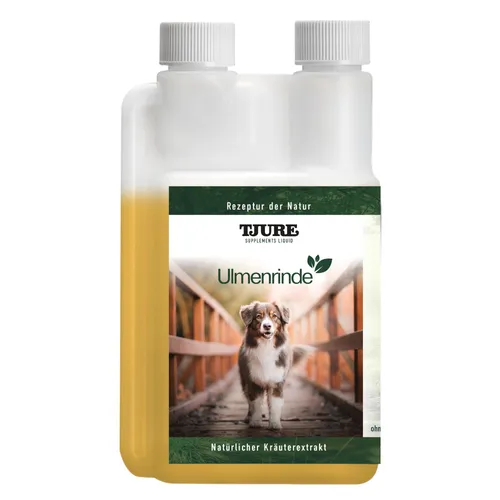 TJURE Ulmenrinde Liquid 500 ml - Naturkraft für ein gutes Bauchgefühl - Verdauungshilfen für Hunde - 100% Naturprodukt für entspanntes Wohlbefinden, leicht dosierbar und ideal für Hunde und Katzen, hergestellt in Deutschland ohne künstliche Zusätze.