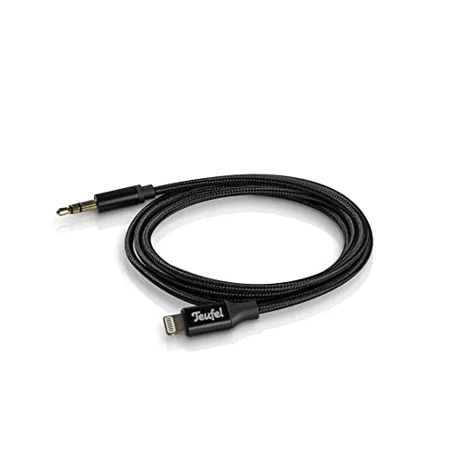 Teufel Lightning auf Jack 3,5 mm Klinke Kopfhöreranschlus auf Lightning Kabel Anschluss von Kopfhörern (mit abnehmbarem Kabel) Länge 107 cm - schwarz