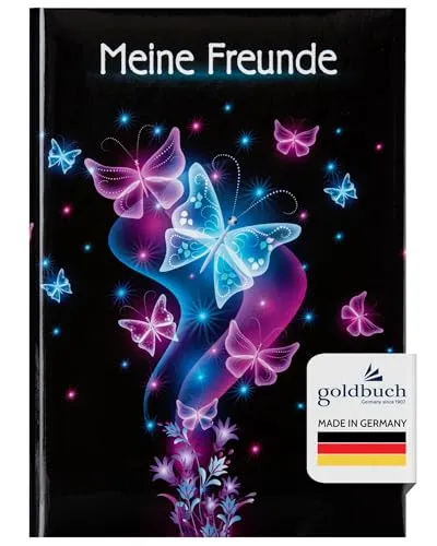 goldbuch Freundebuch Schmetterling DIN A5 Softcover - Kreatives Freundebuch im DIN A5 Format, mehrfarbig und mit 88 linierte Seiten. Ideal für unvergessliche Erinnerungen und persönliche Einträge von Freunden.