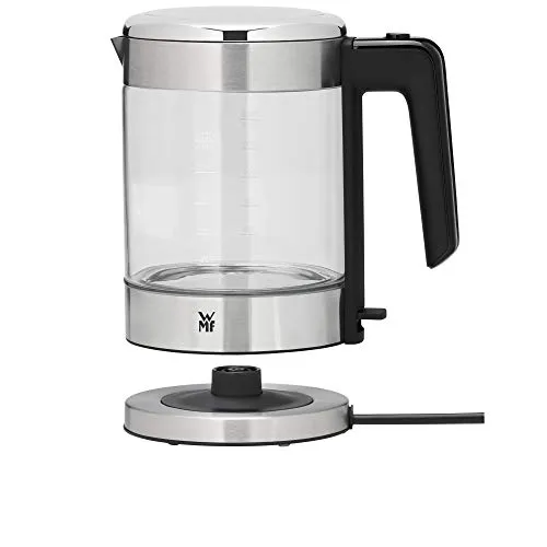 WMF Küchenminis Wasserkocher Glas 1 Liter - kabelloser Wasserkocher mit 1900 Watt, schnelle Erhitzung und integrierter Sicherheitsautomatik