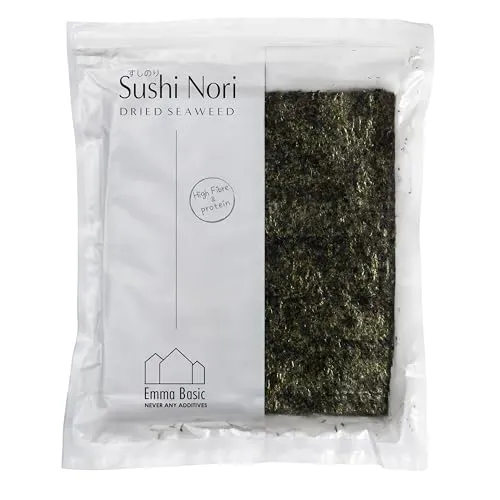Emma Basic - Sushi Nori Seetang (40er Blatt) – jung und knusprig | hochwertig | leicht getoastet | reich an Protein & Ballaststoffen | wenig gesättigtes Fett