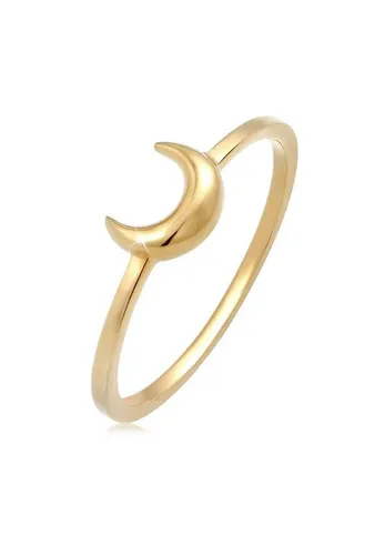 Elli Fingerring Halbmond Mond Astro Basic 925 Silber - Eleganter Ring aus 925er Sterling Silber, handgefertigt und glänzend, ideal für stilbewusste Frauen, die das Besondere lieben.