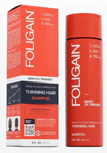 FOLIGAIN Anti-Haarausfall Shampoo für Männer (236 ml) - Hochwirksames Shampoo für Männer gegen Haarausfall mit einzigartigem Trioxidil-Komplex. Fördert gesundes Haarwachstum und eine gesunde Kopfhaut.