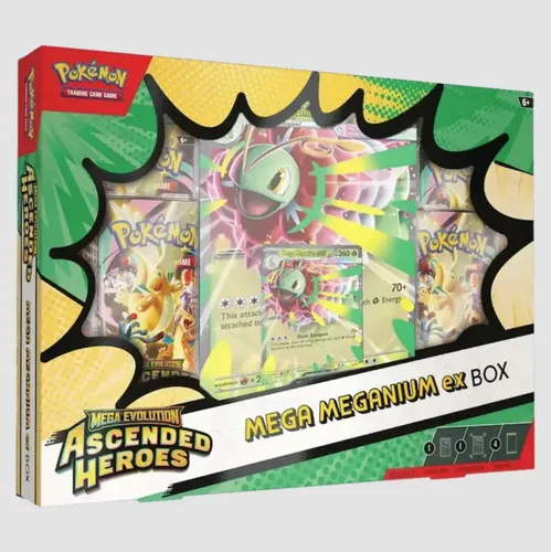 Pokémon Mega Evolution - Ascended Heroes ex Box (Englisch) - Erlebe mit der Ascended Heroes EX Box spannende Abenteuer im Pokémon TCG! Enthält 4 Booster Packs und exklusive Mega Evolution Karten für strategische Kämpfe und Sammlergenuss.