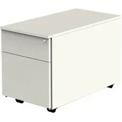 FORM 4 Rollcontainer mit 1 Schublade und Hängeregister - Praktischer Rollcontainer in Weiß, ideal für Büros. Mit 1 Schublade und Hängeregister für optimale Organisation und Platzersparnis.