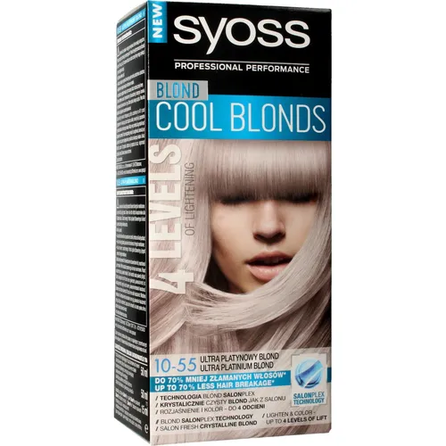 Syoss Permanent Cool Color Permanent-Haarfarbe mit einem kühlen Unterton Farbton 10_55 Ultra Platinum Blond 1 St.