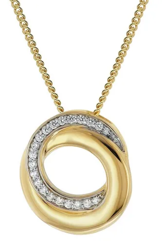 Glizz Panzerkette Damen-mit Gold-Anhänger 333/8K Zirkonia