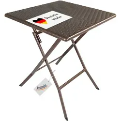 Klapptisch in Rattan-Optik, 62 x 62 cm – praktischer Balkontisch - Gartentisch mit Klappfunktion, ideal für kleine Räume. Robust, vormontiert und platzsparend – perfekt für Balkon, Terrasse oder Camping.