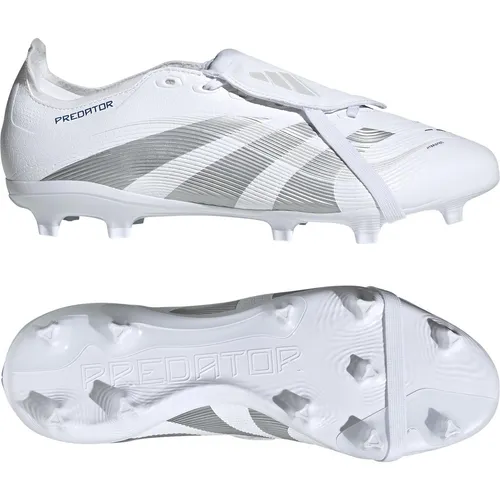Adidas PREDATOR LEAGUE FT FG/MG - weiß - Fußballschuhe mit HybridFeel Obermaterial und umschlagbarer Zunge für überragende Ballkontrolle auf verschiedenen Böden. Ideal für kreative Spieler, die ihre Technik perfektionieren möchten.