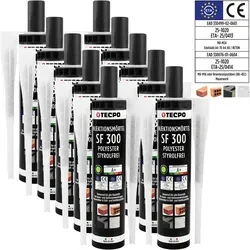 TECPO Injektionsmörtel SF 300 - 300 ml - Zweikomponentiger Injektionsmörtel für die sichere Befestigung von Lasten in verschiedenen Baustoffen. Styrolfrei und nahezu geruchslos, ideal für Innenanwendungen und mit ETA-Zulassung für höchste Qualität.